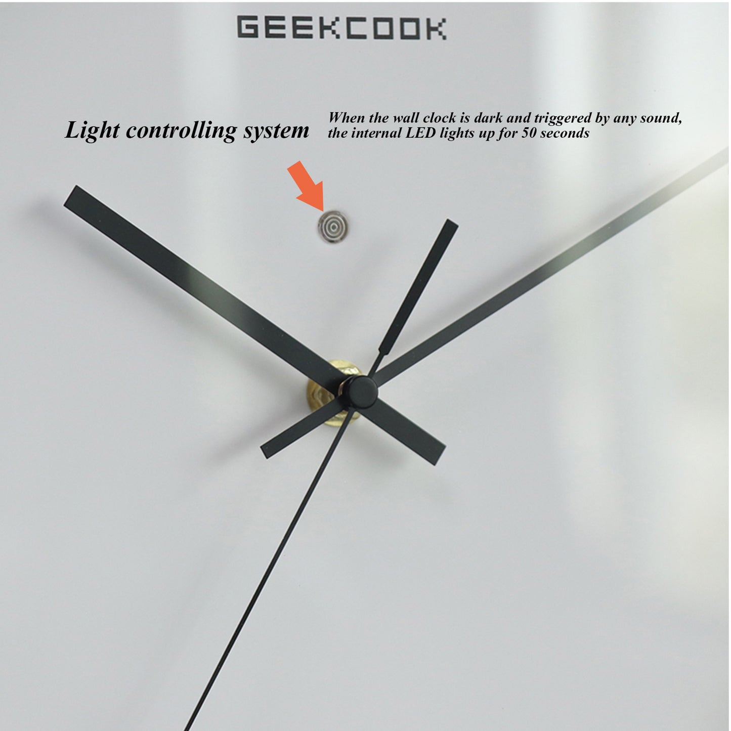 Silent Wall Clock Non-Ticking Large Numeral 30x30cm Voice Control LED Blue Light Battery Operated Quartz Classic Decor Wall Clock Easy to Read for Bedroom Home Kitchen Office School