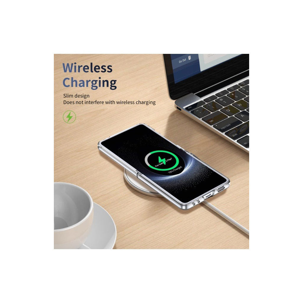 PROTECT Magnetic Clear Case with Foldable Ring Stand for Samsung Galaxy Z Flip 7 | Fume Finish | Shock Absorption | MagSafe Compatible | Model: FMSFLP7