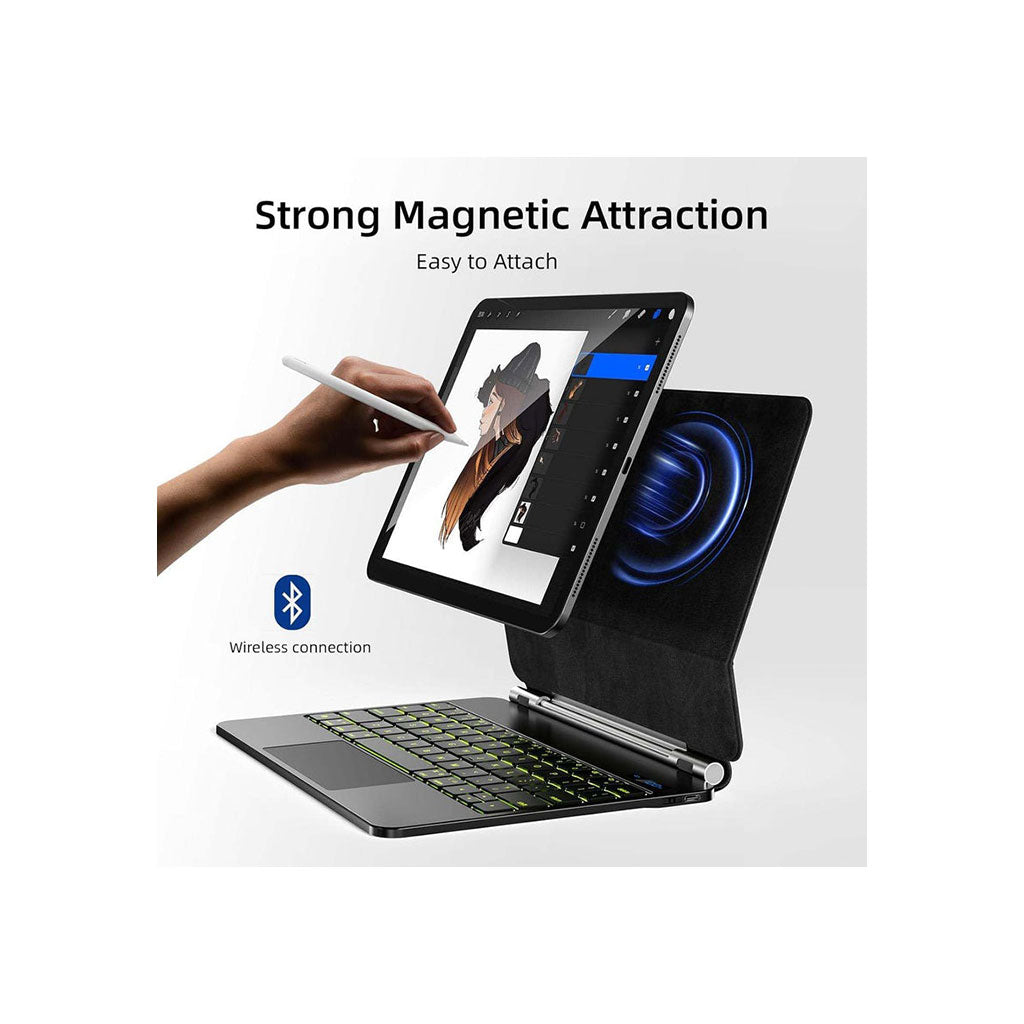 PROTECT Magnetic Tablet Keyboard | For iPad Pro 13-inch (2024) | Bluetooth | With Trackpad | Backlit | Black | Model: HL118-129S