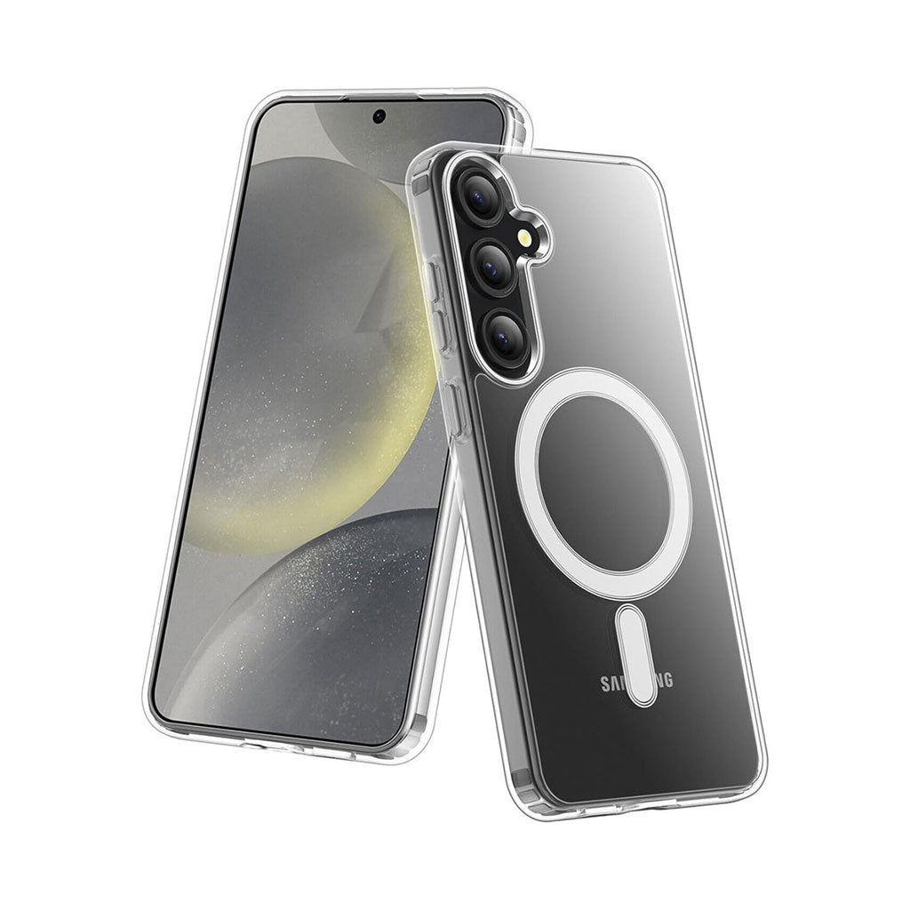 PROTECT Samsung S25 Plus Magnetic Clear Case | MagSafe Compatible | Shockproof TPU + Silicone Bumper | Slim Design | Model: MSAMS25P