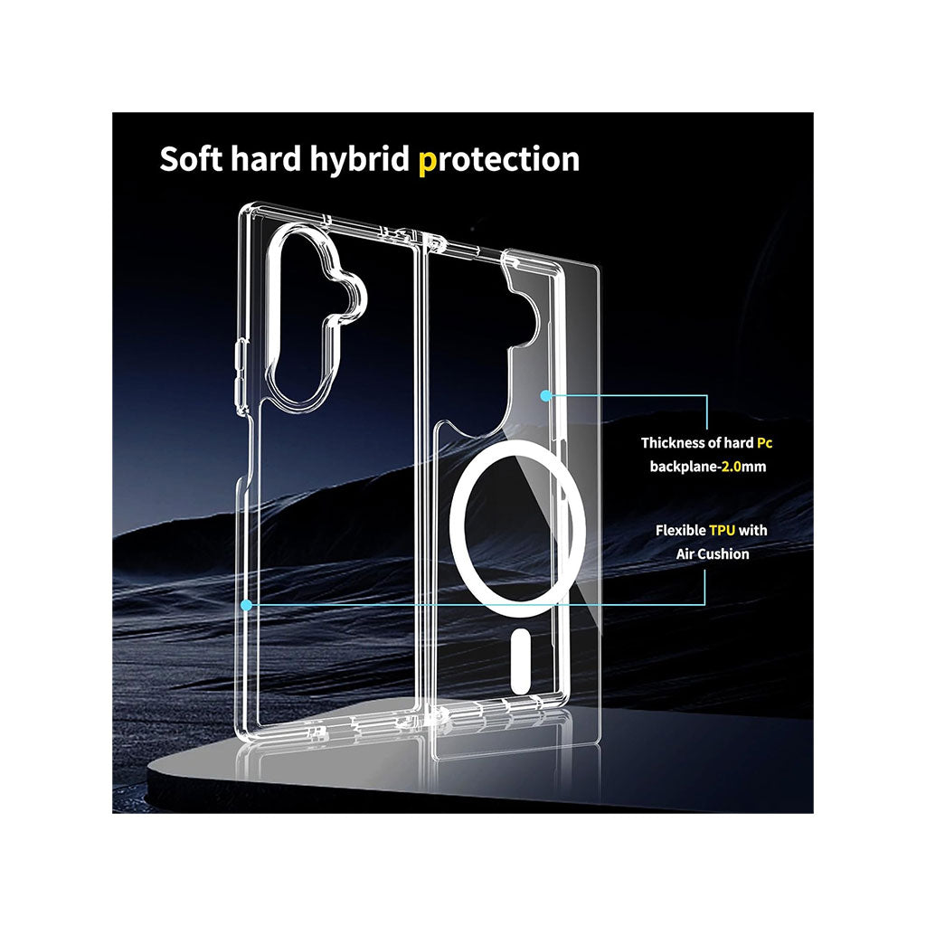 PROTECT Magnetic Clear Case for Samsung Galaxy Z Fold 7 | Dual-Layer Shock Protection | Snap-On Design | Wireless Charging Compatible | Model: MSFLD7