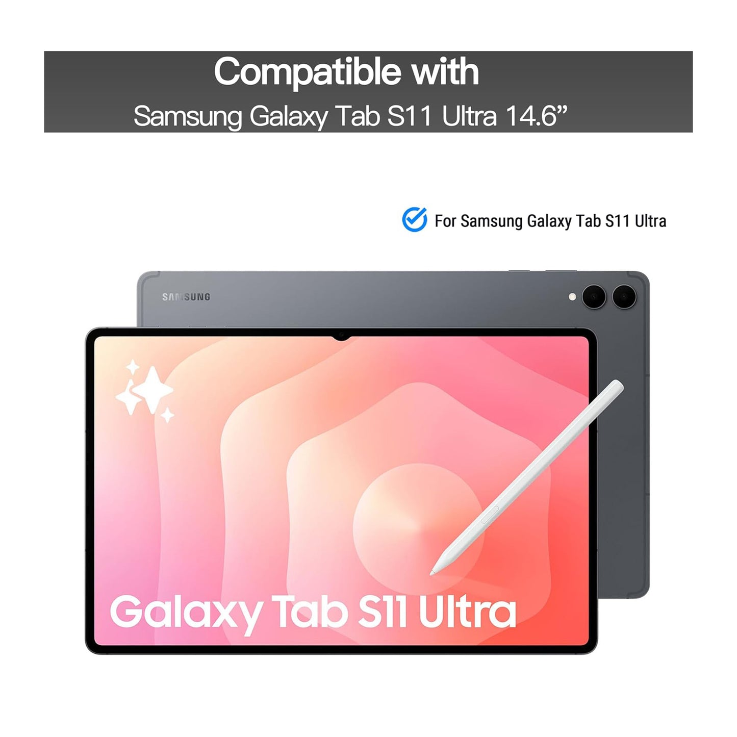 Samsung Galaxy Tab S11 Ultra 14.6" Bluetooth Keyboard Case with Multi-Touch Trackpad | Backlit Bluetooth Keyboard Cover | Detachable Slim Protective Case