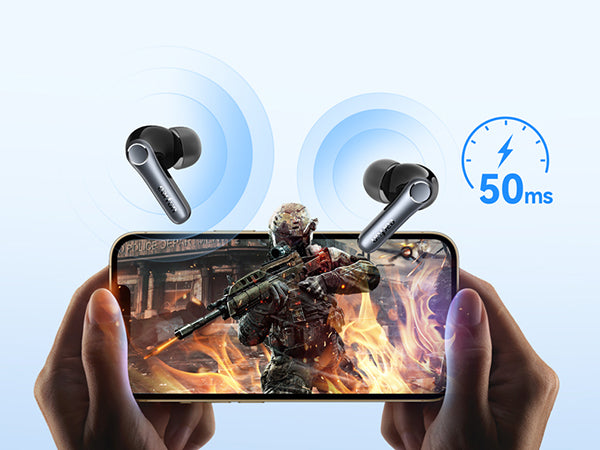 Air Pro 4 Adaptive Hybrid Noise Canceling Wireless Earbuds, Qualcomm Snapdragon Sound, aptX™ Lossless, 6 Mics AI CVC 8.0 Call, LDAC Hi-Res Audio, 52H Playtime, Bluetooth 5.4, in-Ear Detection