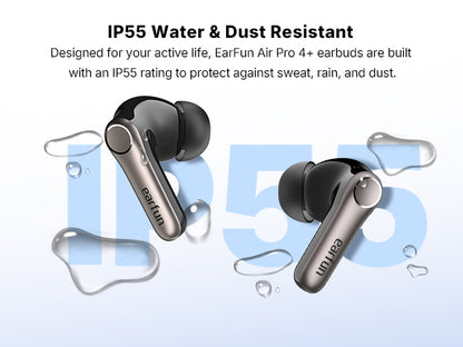 Air Pro 4+ Adaptive Noise Cancelling Wireless Earbuds, Qualcomm aptX Lossless, Snapdragon Sound, Dual Drivers, 6 Mics AI Clear Calls, Hi-Res Sound, LDAC, Bluetooth 6.0, 54H Playtime