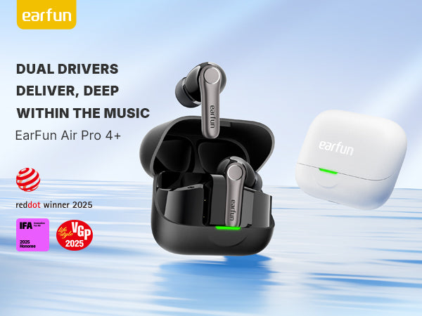 Air Pro 4+ Adaptive Noise Cancelling Wireless Earbuds, Qualcomm aptX Lossless, Snapdragon Sound, Dual Drivers, 6 Mics AI Clear Calls, Hi-Res Sound, LDAC, Bluetooth 6.0, 54H Playtime