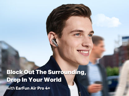 Air Pro 4+ Adaptive Noise Cancelling Wireless Earbuds, Qualcomm aptX Lossless, Snapdragon Sound, Dual Drivers, 6 Mics AI Clear Calls, Hi-Res Sound, LDAC, Bluetooth 6.0, 54H Playtime
