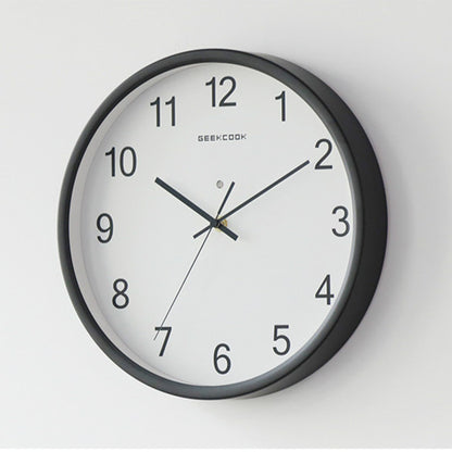 Silent Wall Clock Non-Ticking Large Numeral 30x30cm Voice Control LED Blue Light Battery Operated Quartz Classic Decor Wall Clock Easy to Read for Bedroom Home Kitchen Office School