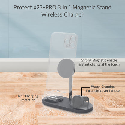 X23 PRO 3 in 1 Magnetic Phone Stand Wireless Charger