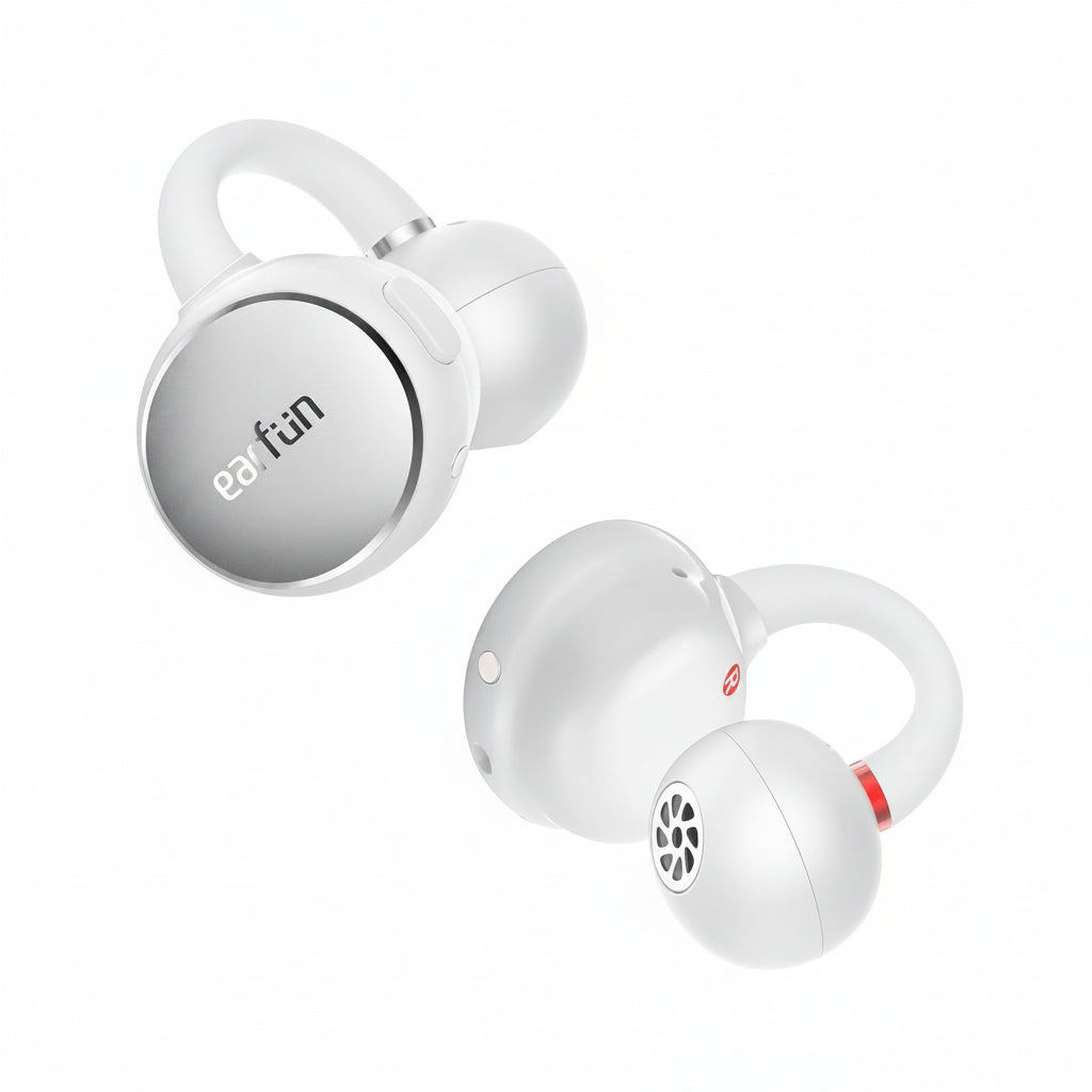 EarFun Clip Open Ear Headphones, Clip on Earphones Wireless Bluetooth 6.0 Headphones, Adaptive Comfort with Secure Fit, LDAC, 2 Mics AI ENC Call, Hi-Res Audio, 40H Playtime, IP55