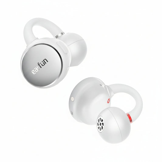 EarFun Clip Open Ear Headphones, Clip on Earphones Wireless Bluetooth 6.0 Headphones, Adaptive Comfort with Secure Fit, LDAC, 2 Mics AI ENC Call, Hi-Res Audio, 40H Playtime, IP55
