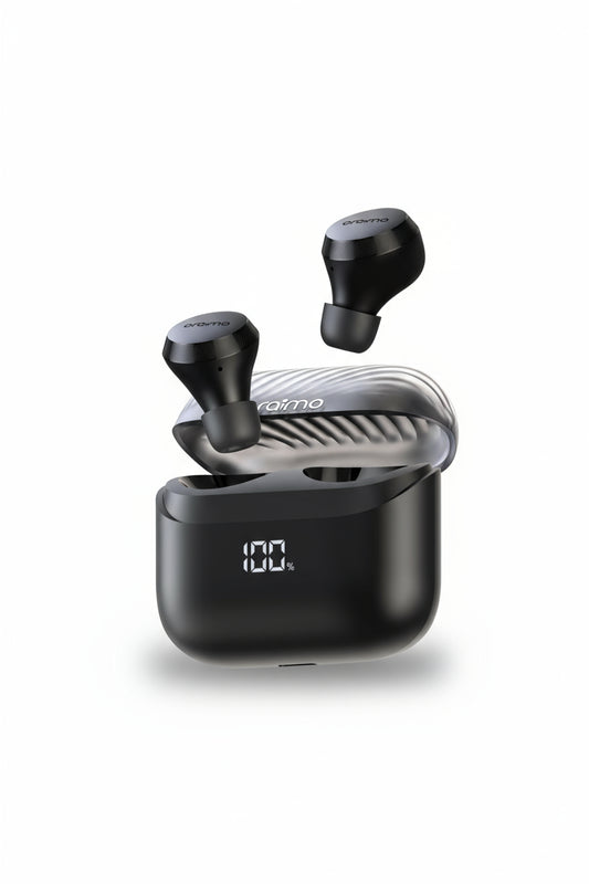 Oraimo AirBuds 4 TWS Earphone, 10M Range Bluetooth 5.3, 38H Playtime, AniFast™ Charge, True Wireless Earbuds with Deep Bass, 2 Mics for AI Clear Calls, AI noise cancellation, Instant Connectivity