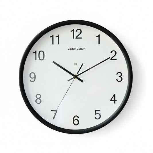 Silent Wall Clock Non-Ticking Large Numeral 30x30cm Voice Control LED Blue Light Battery Operated Quartz Classic Decor Wall Clock Easy to Read for Bedroom Home Kitchen Office School