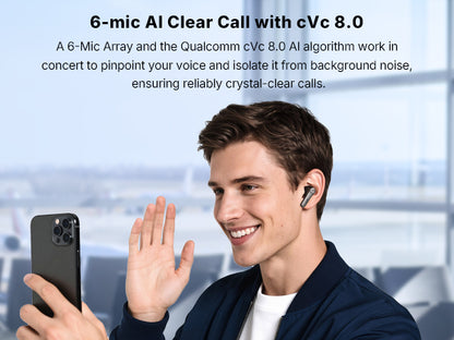 Air Pro 4+ Adaptive Noise Cancelling Wireless Earbuds, Qualcomm aptX Lossless, Snapdragon Sound, Dual Drivers, 6 Mics AI Clear Calls, Hi-Res Sound, LDAC, Bluetooth 6.0, 54H Playtime