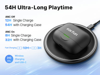 Air Pro 4+ Adaptive Noise Cancelling Wireless Earbuds, Qualcomm aptX Lossless, Snapdragon Sound, Dual Drivers, 6 Mics AI Clear Calls, Hi-Res Sound, LDAC, Bluetooth 6.0, 54H Playtime