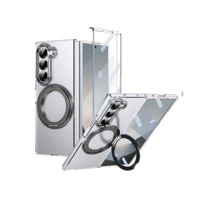 PROTECT Magnetic Clear Case with Rotating Ring Stand for Samsung Galaxy Z Fold 7 | Fume Finish | Drop Protection | MagSafe Compatible | Model: FMSFLD7