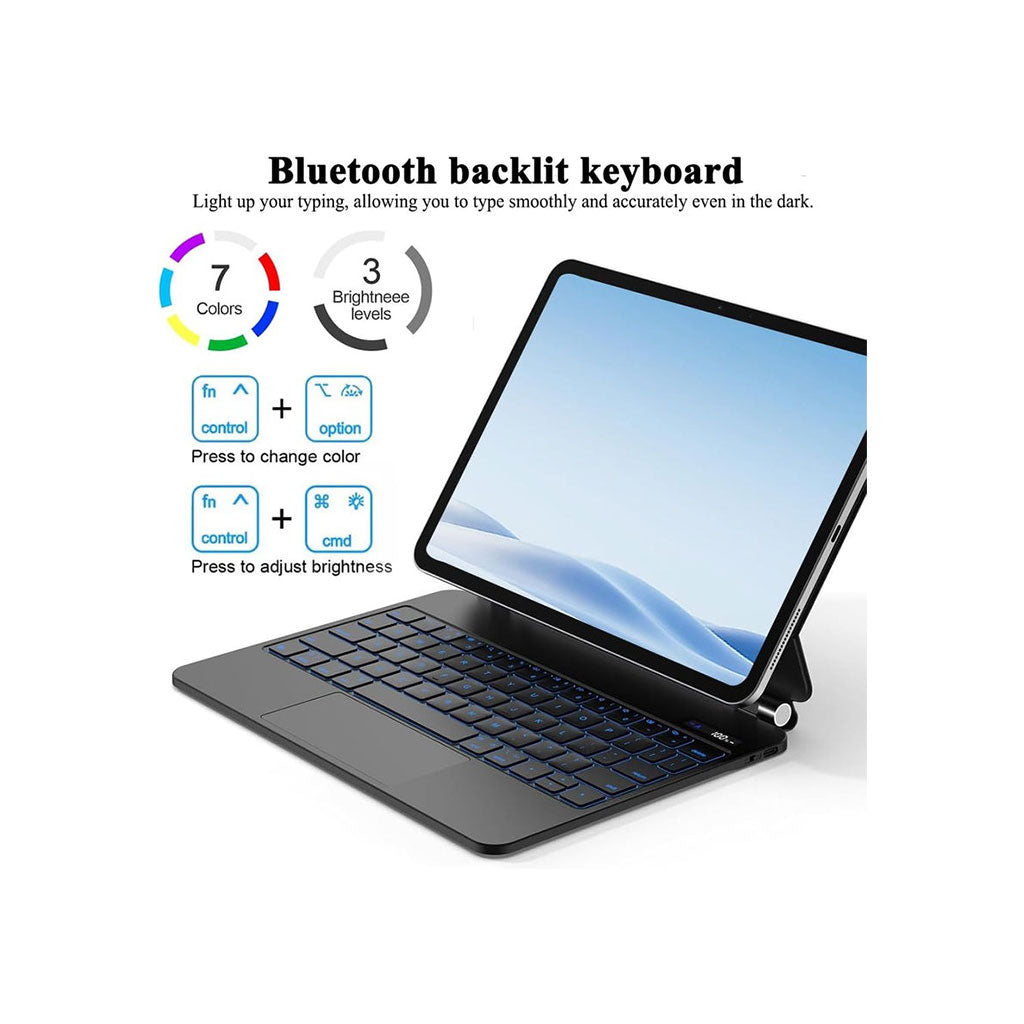 PROTECT Magnetic Tablet Keyboard | For iPad Pro 13-inch (2024) | Bluetooth | With Trackpad | Backlit | Black | Model: HL118-129S