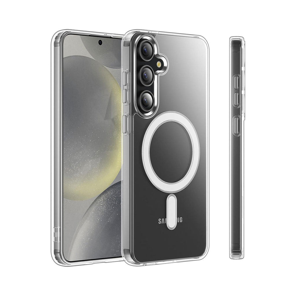 PROTECT Samsung S25 Plus Magnetic Clear Case | MagSafe Compatible | Shockproof TPU + Silicone Bumper | Slim Design | Model: MSAMS25P