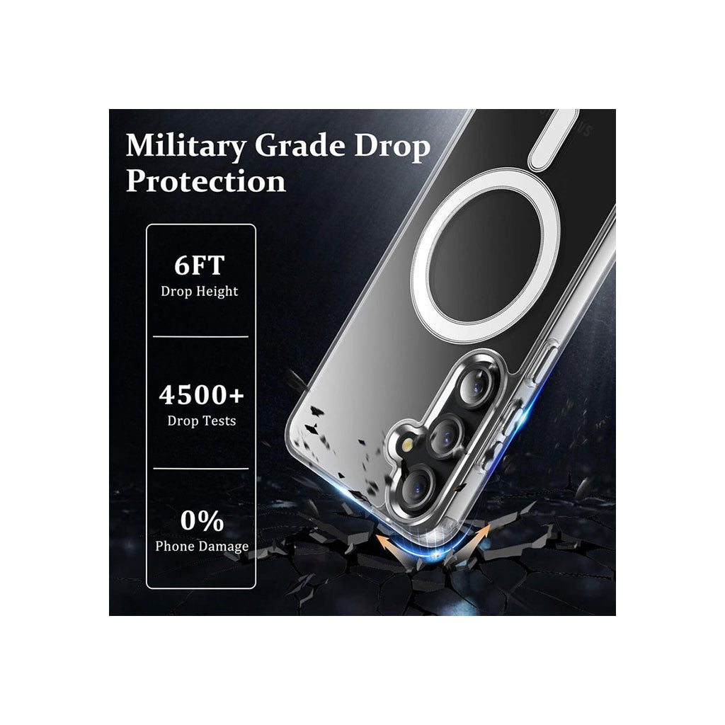 PROTECT Samsung S25 Plus Magnetic Clear Case | MagSafe Compatible | Shockproof TPU + Silicone Bumper | Slim Design | Model: MSAMS25P