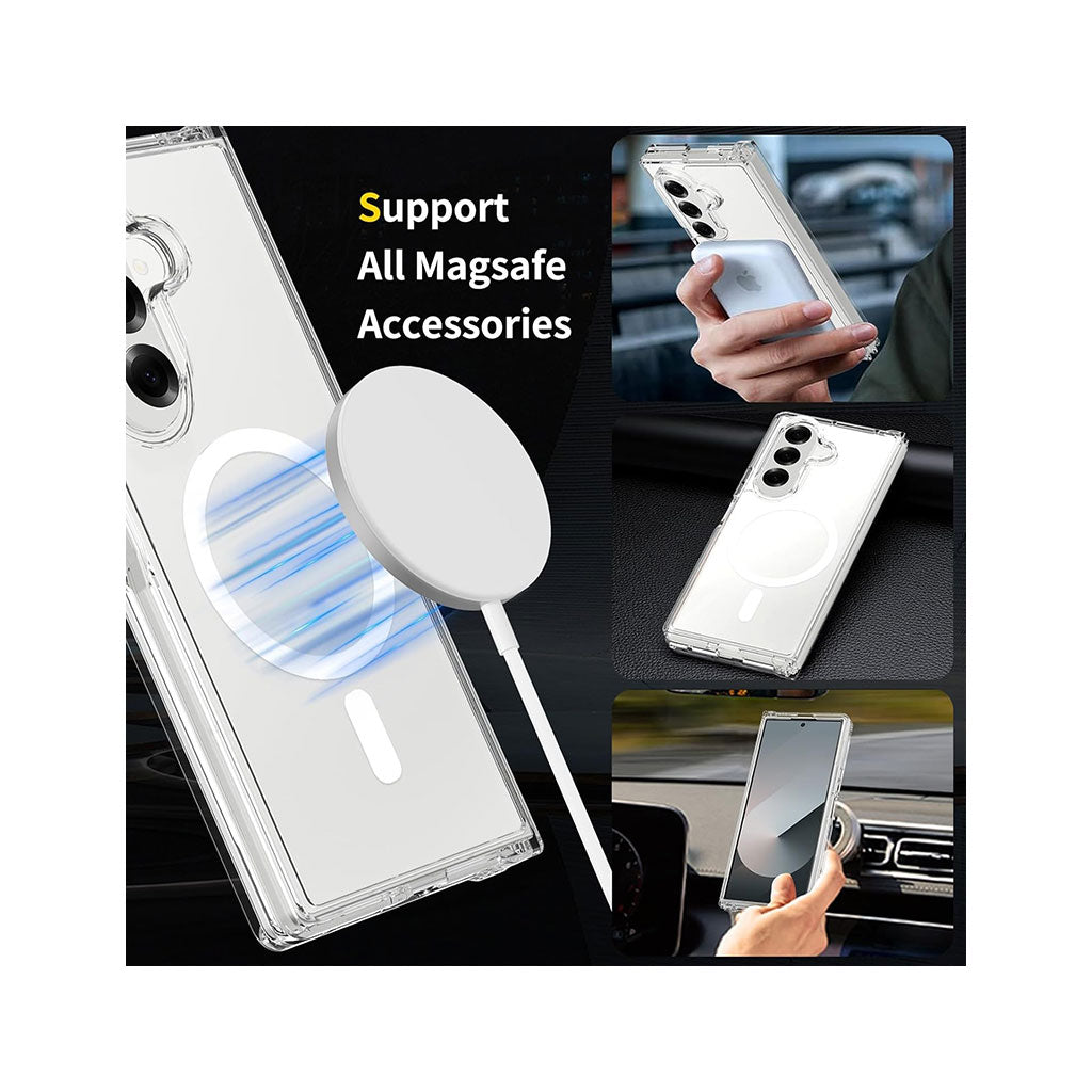 PROTECT Magnetic Clear Case for Samsung Galaxy Z Fold 7 | Dual-Layer Shock Protection | Snap-On Design | Wireless Charging Compatible | Model: MSFLD7