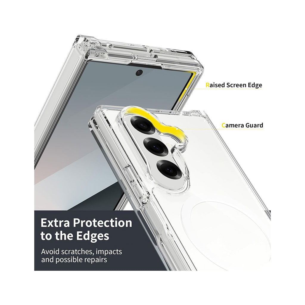 PROTECT Magnetic Clear Case for Samsung Galaxy Z Fold 7 | Dual-Layer Shock Protection | Snap-On Design | Wireless Charging Compatible | Model: MSFLD7