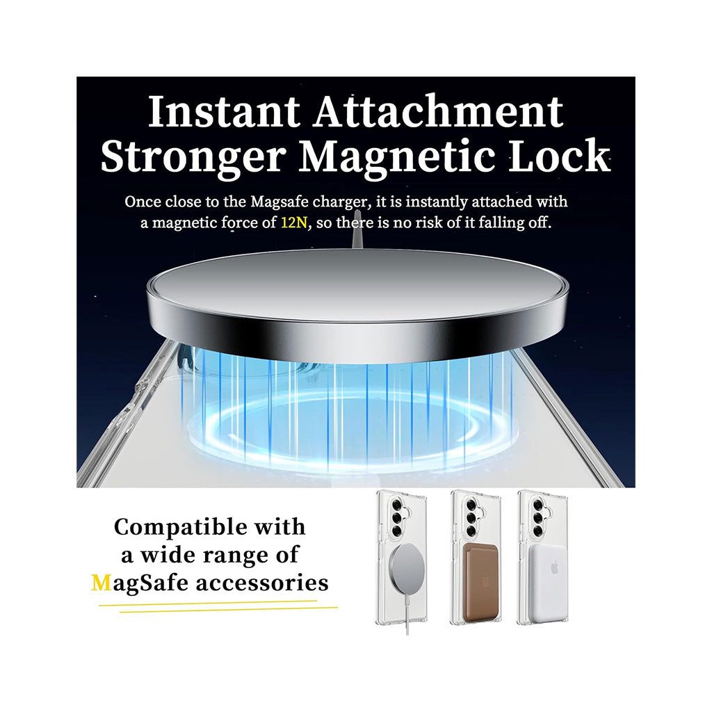 PROTECT Magnetic Clear Case for Samsung Galaxy Z Fold 7 | Dual-Layer Shock Protection | Snap-On Design | Wireless Charging Compatible | Model: MSFLD7