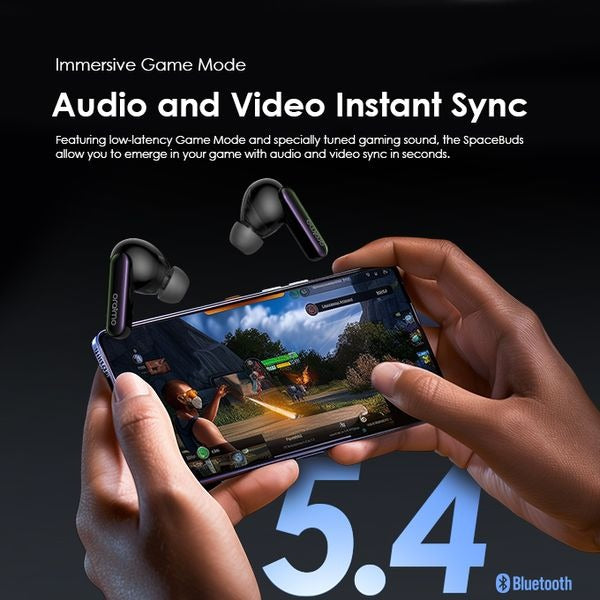 Oraimo OTW-630 SpaceBuds In Ear Bluetooth ANC Headphones, 40 Hours Playback, Bluetooth 5.4 with 4-Mic ENC, IP54 Waterproof, ANC Noise Cancelling Earphones