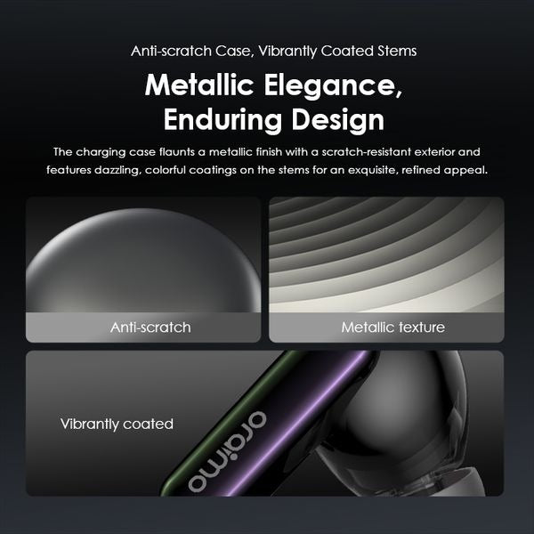 Oraimo OTW-630 SpaceBuds In Ear Bluetooth ANC Headphones, 40 Hours Playback, Bluetooth 5.4 with 4-Mic ENC, IP54 Waterproof, ANC Noise Cancelling Earphones