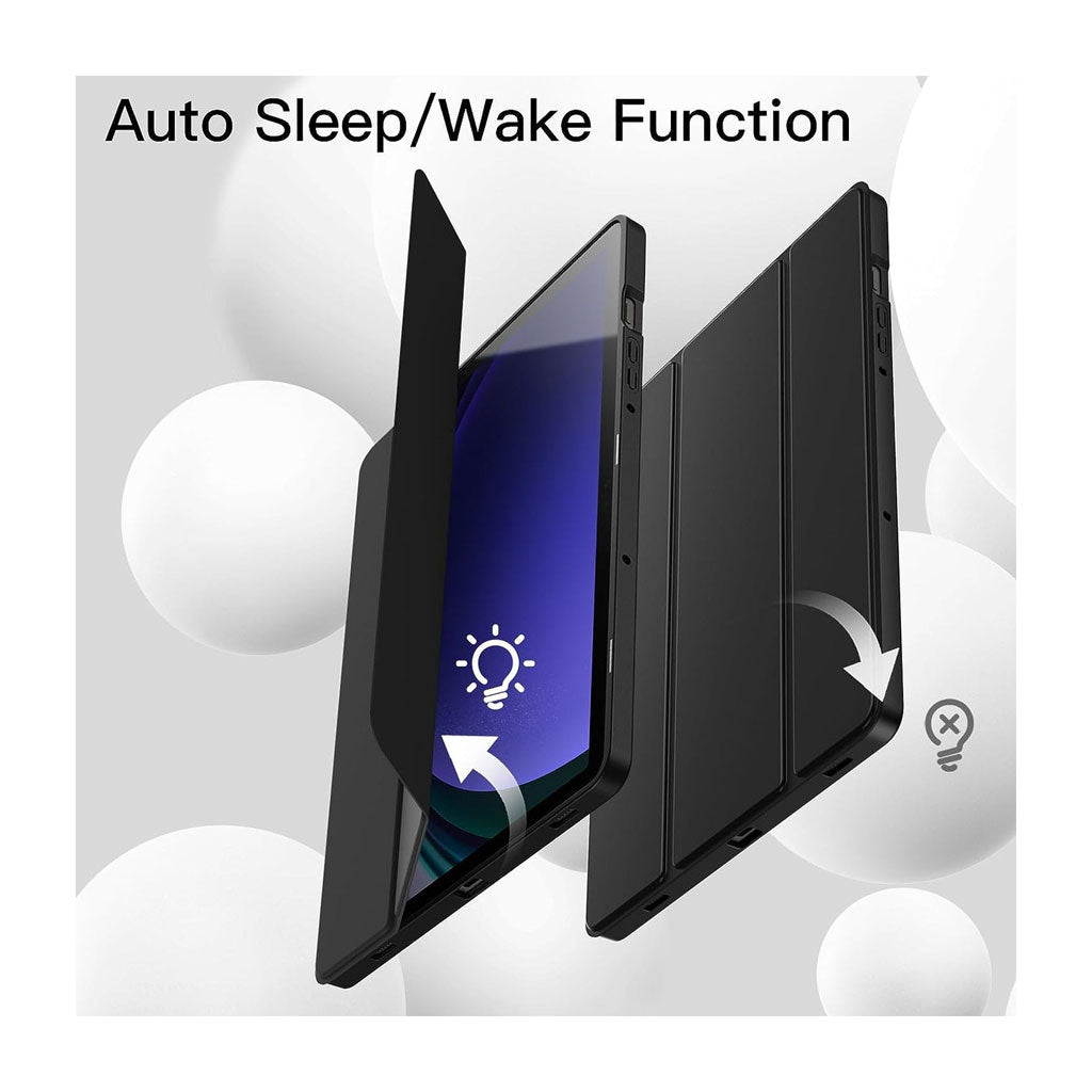 PROTECT Samsung Tab S10 FE+ Protective Tablet Cover | Trifold Stand | Auto Wake/Sleep | Silicone | Pencil Slot | Anti‑Fingerprint | Blue & Black