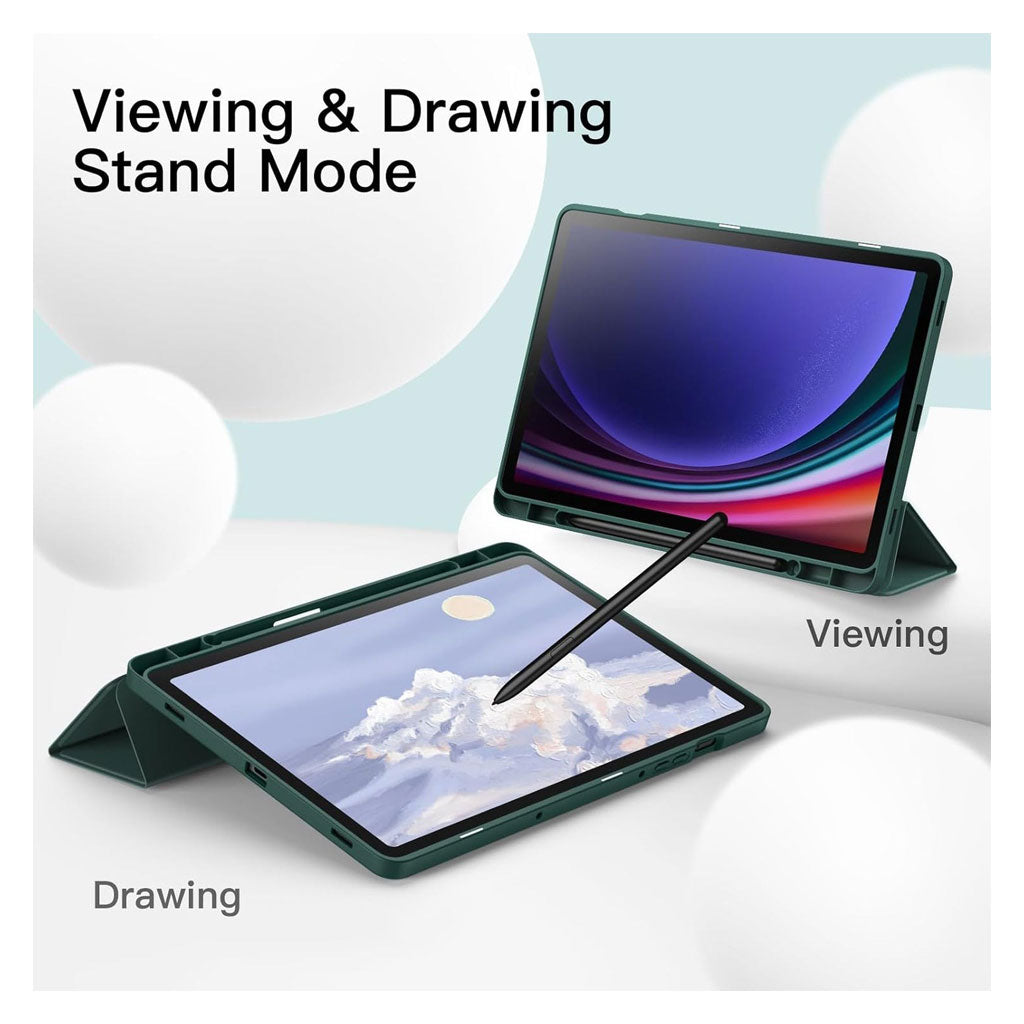 PROTECT Samsung Tab S10 FE+ Protective Tablet Cover | Trifold Stand | Auto Wake/Sleep | Silicone | Pencil Slot | Anti‑Fingerprint | Blue & Black