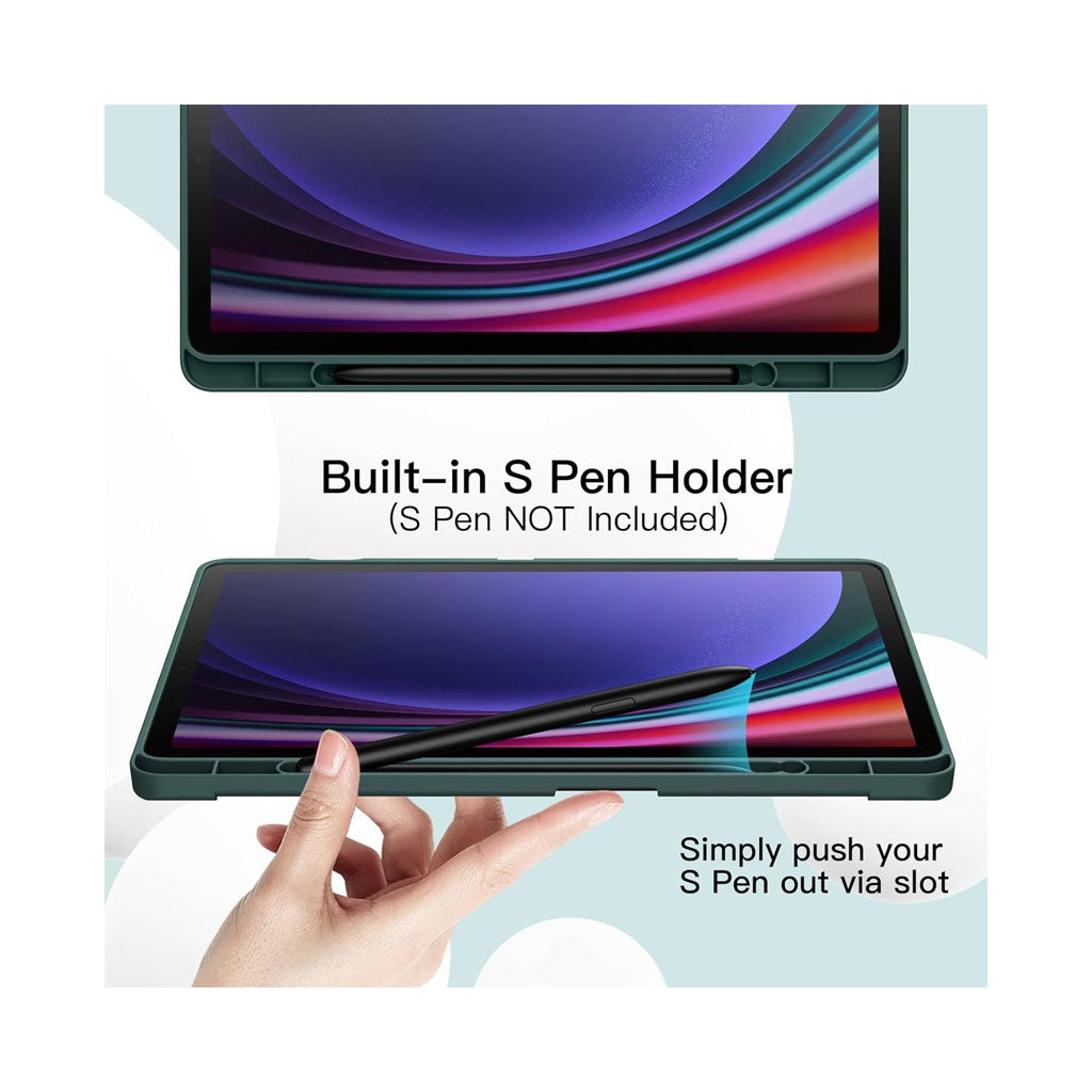 PROTECT Samsung Tab S10 FE+ Protective Tablet Cover | Trifold Stand | Auto Wake/Sleep | Silicone | Pencil Slot | Anti‑Fingerprint | Blue & Black