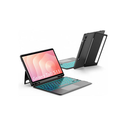 Samsung Galaxy Tab S11 Bluetooth Keyboard Case with Multi-Touch Trackpad | Backlit Bluetooth Keyboard Cover | Detachable Slim Protective Case by PROTECT