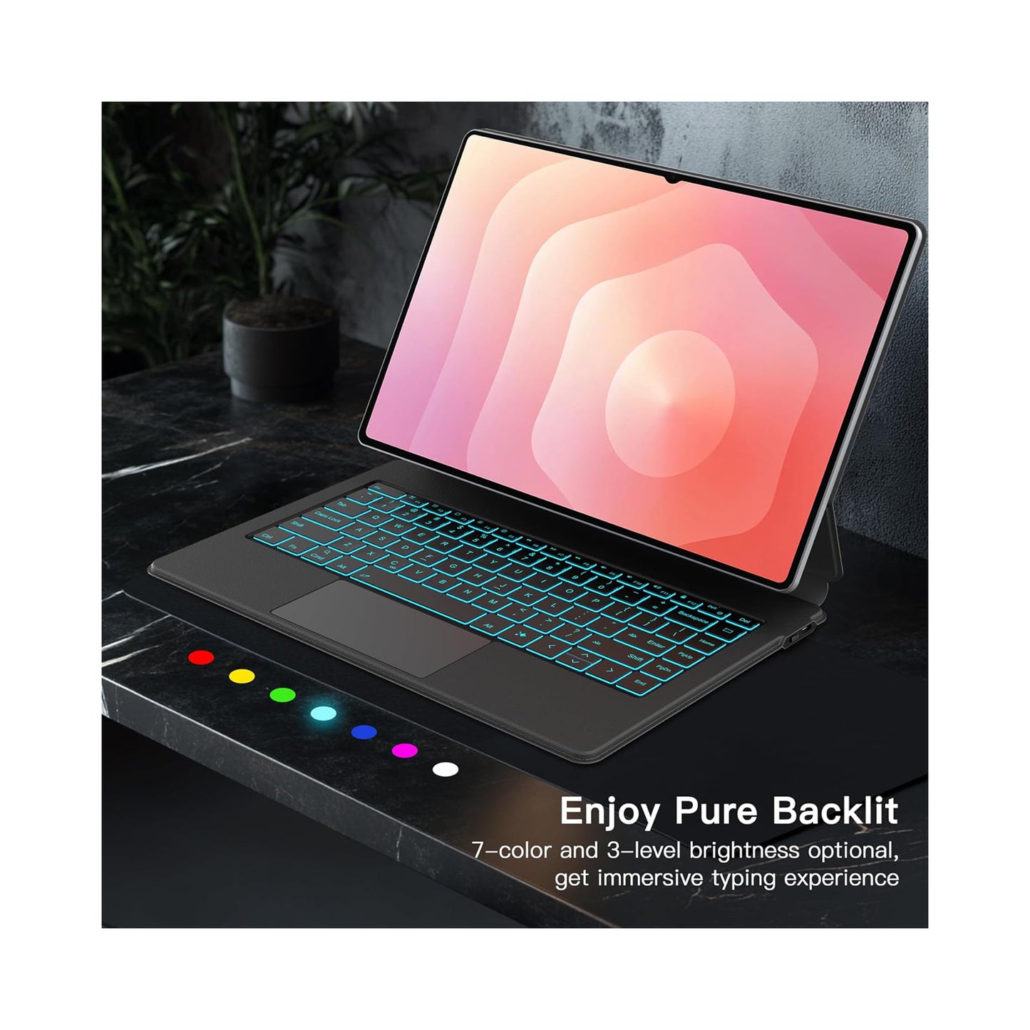 Samsung Galaxy Tab S11 Ultra 14.6" Bluetooth Keyboard Case with Multi-Touch Trackpad | Backlit Bluetooth Keyboard Cover | Detachable Slim Protective Case