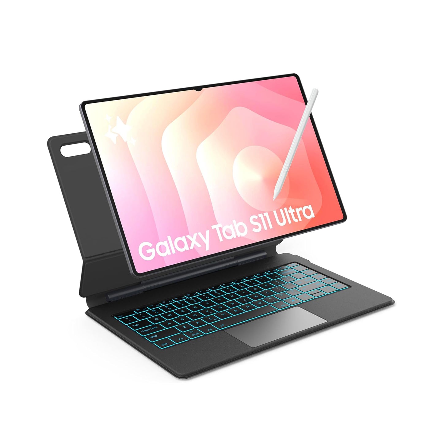 Samsung Galaxy Tab S11 Ultra 14.6" Bluetooth Keyboard Case with Multi-Touch Trackpad | Backlit Bluetooth Keyboard Cover | Detachable Slim Protective Case