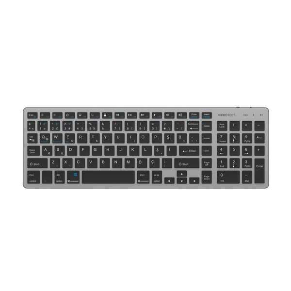 Bluetooth Rechargeable Keyboard and Mouse Combo | Slim Design | Multi-Device Connectivity | Grey | Model: HT-KB333