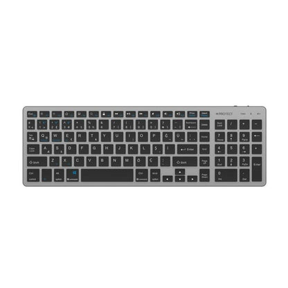 Bluetooth Rechargeable Keyboard and Mouse Combo | Slim Design | Multi-Device Connectivity | Grey | Model: HT-KB333