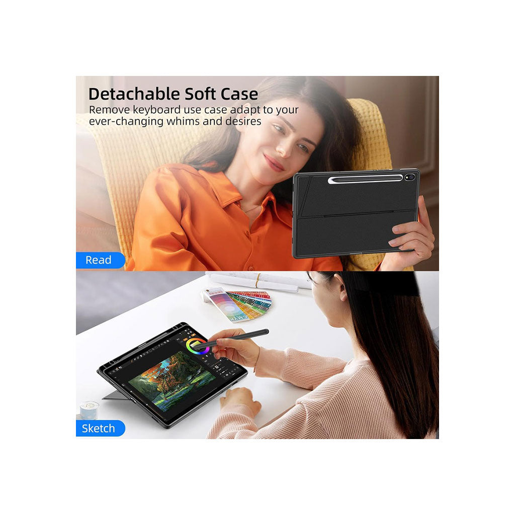 Protect Wireless Keyboard Case for Samsung Galaxy Tab S10 FE 10.9" | Arabic-English Backlit Keyboard | Multi-Touch 120Hz Trackpad | Detachable Slim Case | Model: HL118A-10FE
