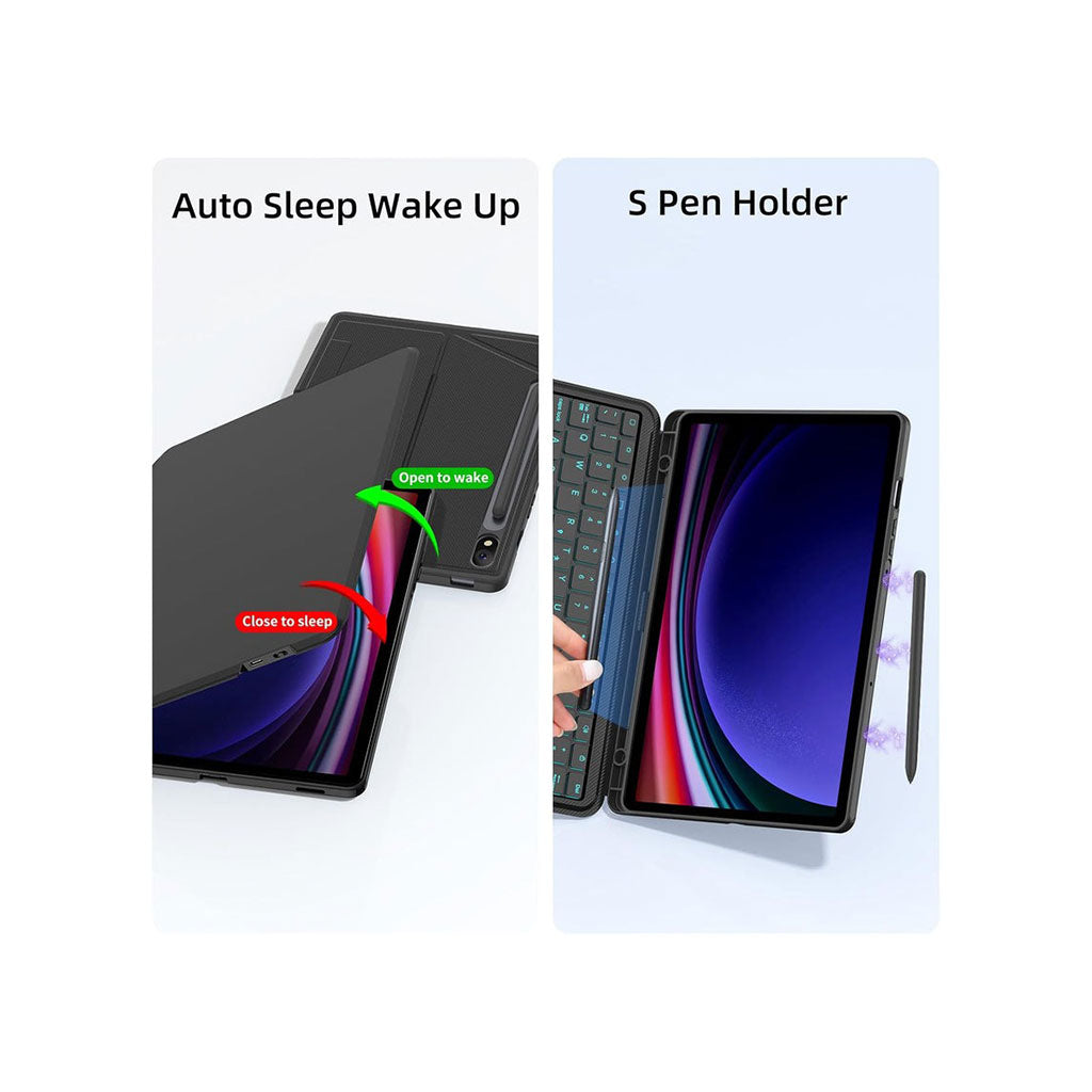 Protect Wireless Keyboard Case for Samsung Galaxy Tab S10 FE 10.9" | Arabic-English Backlit Keyboard | Multi-Touch 120Hz Trackpad | Detachable Slim Case | Model: HL118A-10FE