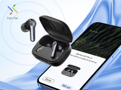 Air Pro 4 Adaptive Hybrid Noise Canceling Wireless Earbuds, Qualcomm Snapdragon Sound, aptX™ Lossless, 6 Mics AI CVC 8.0 Call, LDAC Hi-Res Audio, 52H Playtime, Bluetooth 5.4, in-Ear Detection