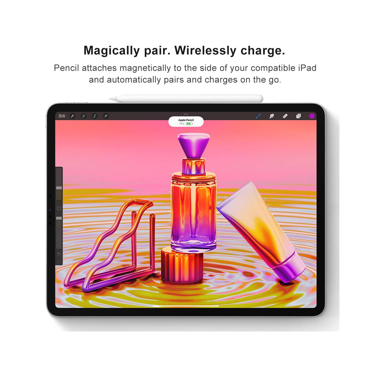 Protect W12 iPad Pencil for iPad Pro/ Air/ A16/ Mini with Palm Rejection - Magnetic Charging, High Precision, Stylus Pen for Drawing, Writing, and Note-Taking