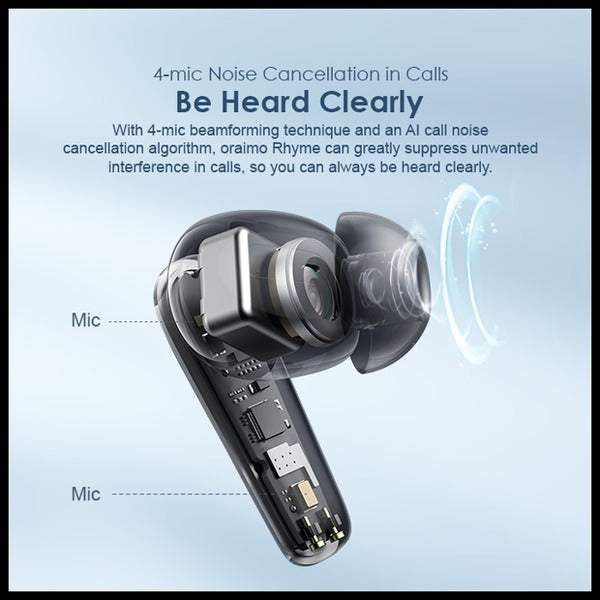 Oraimo Rhyme Anc Noise Cancellation Thumping Bass True Wireless Earbuds Black OEB-E06DN