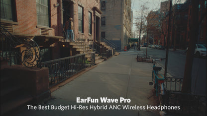 EarFun Wave Life Bluetooth Headphones, Hybrid Noise Cancelling Headphones, 4 Mics AI ENC, Deep Bass, Bluetooth 5.4, 60H Playtime, Multipoint Connection, App