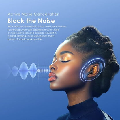 Oraimo SpaceBuds Z Active Noise Cancelling Bluetooth Earphones, Sound360 Spatial Audio True Wireless Earbuds,4 Mics for AI Clear Calls,38H Playtime,Dual Device Connectivity, Customization via App Black